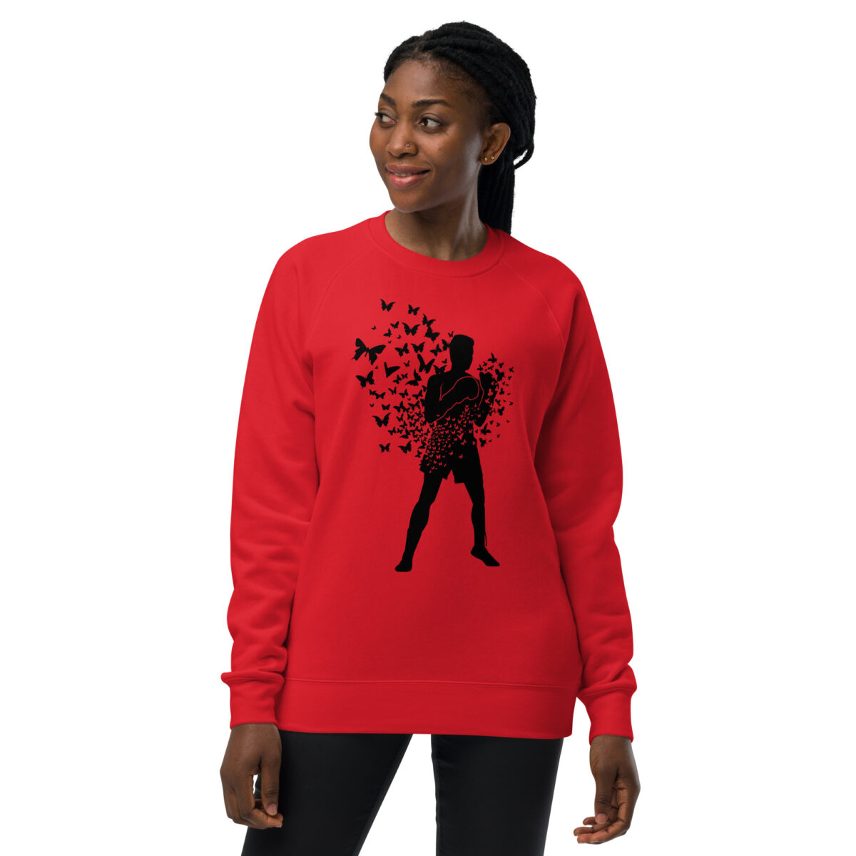 unisex raglan sweatshirt red front 6441601504095