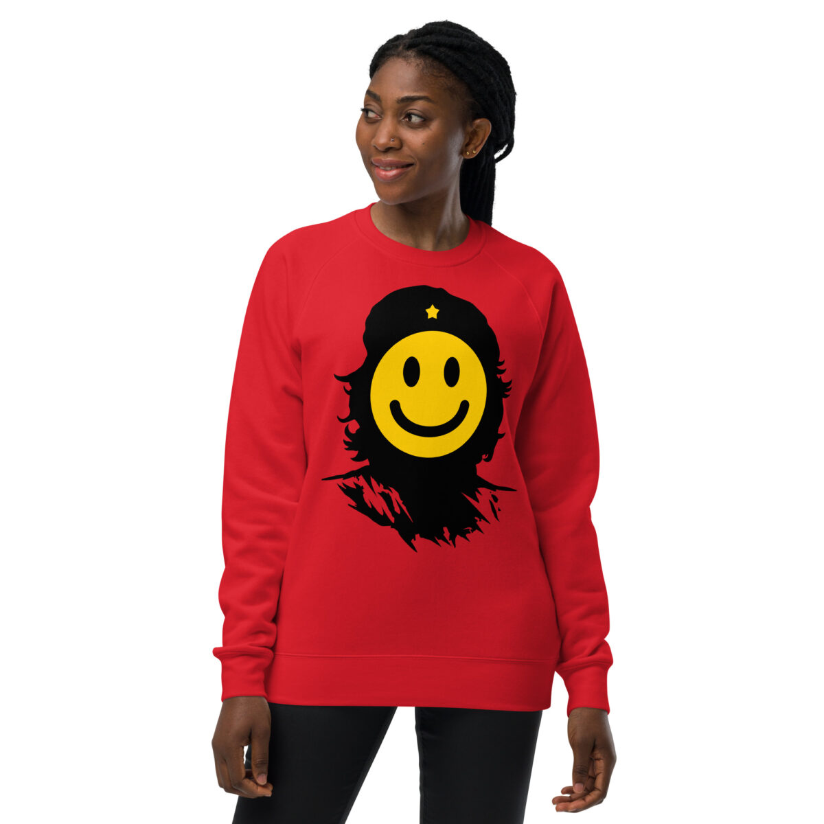 unisex raglan sweatshirt red front 64416dad749d2