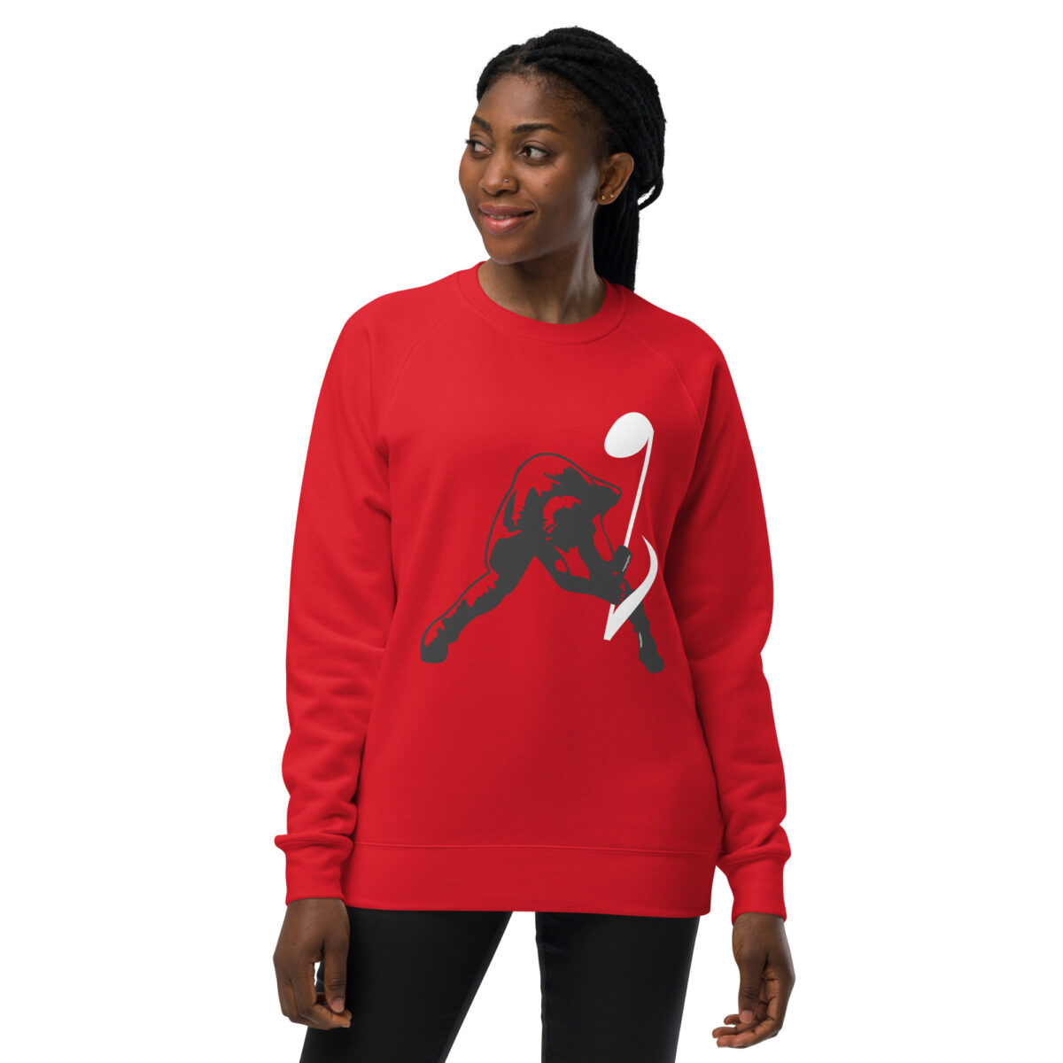 unisex raglan sweatshirt red front 64416f650ea01