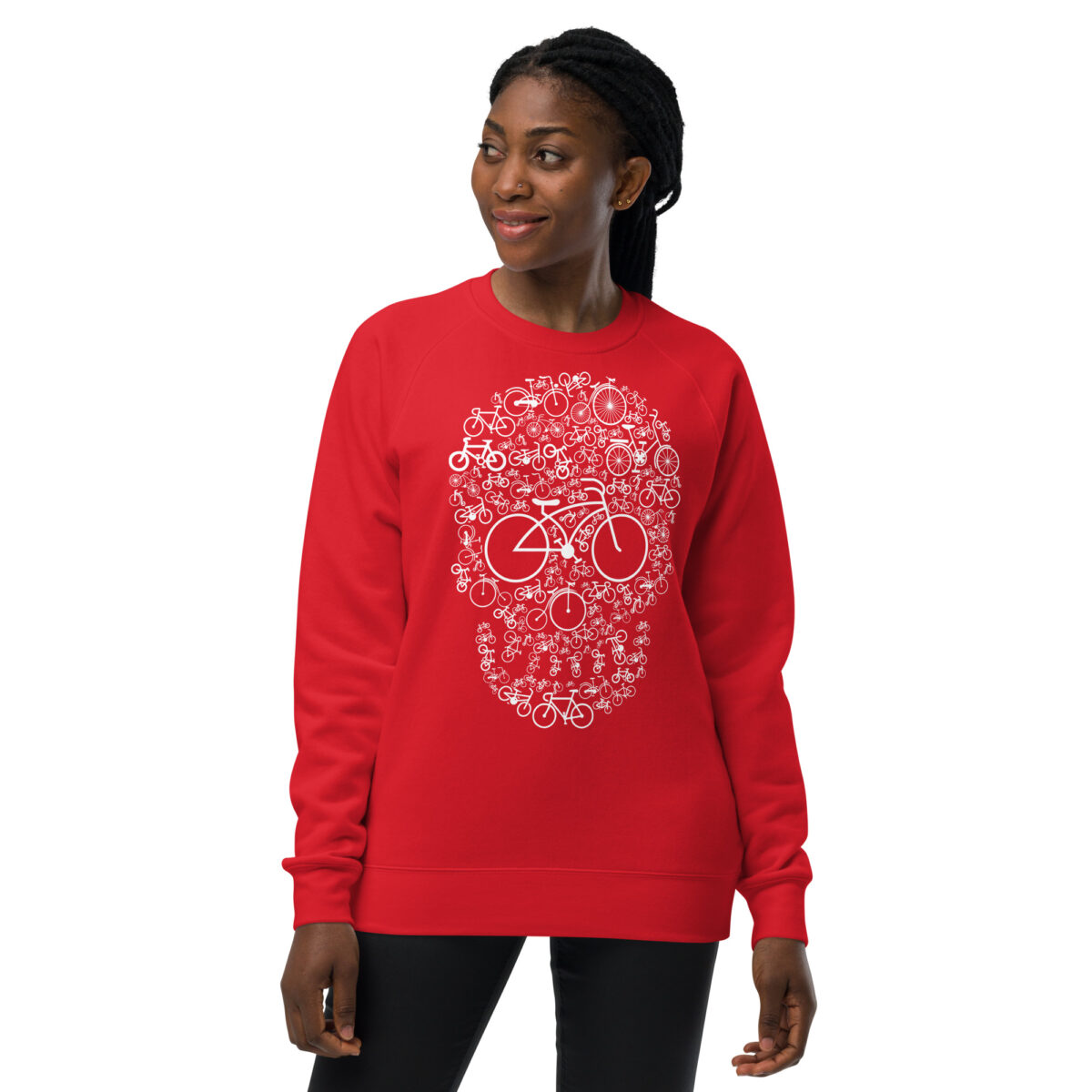 unisex raglan sweatshirt red front 644171d39cd4d