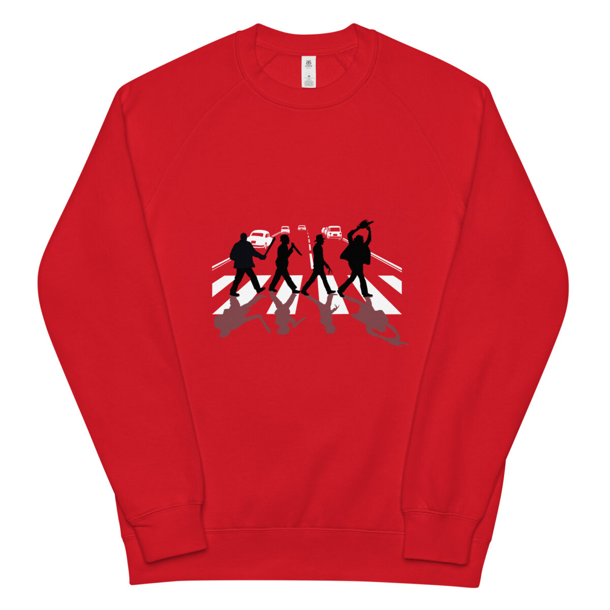 unisex raglan sweatshirt red front 6441779966f15