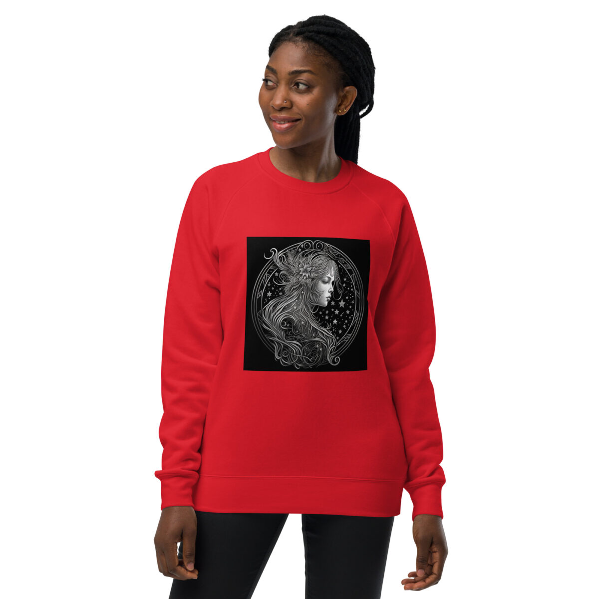 unisex raglan sweatshirt red front 644178204873b