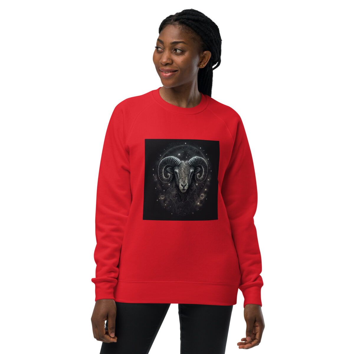 unisex raglan sweatshirt red front 64417f2673ab3