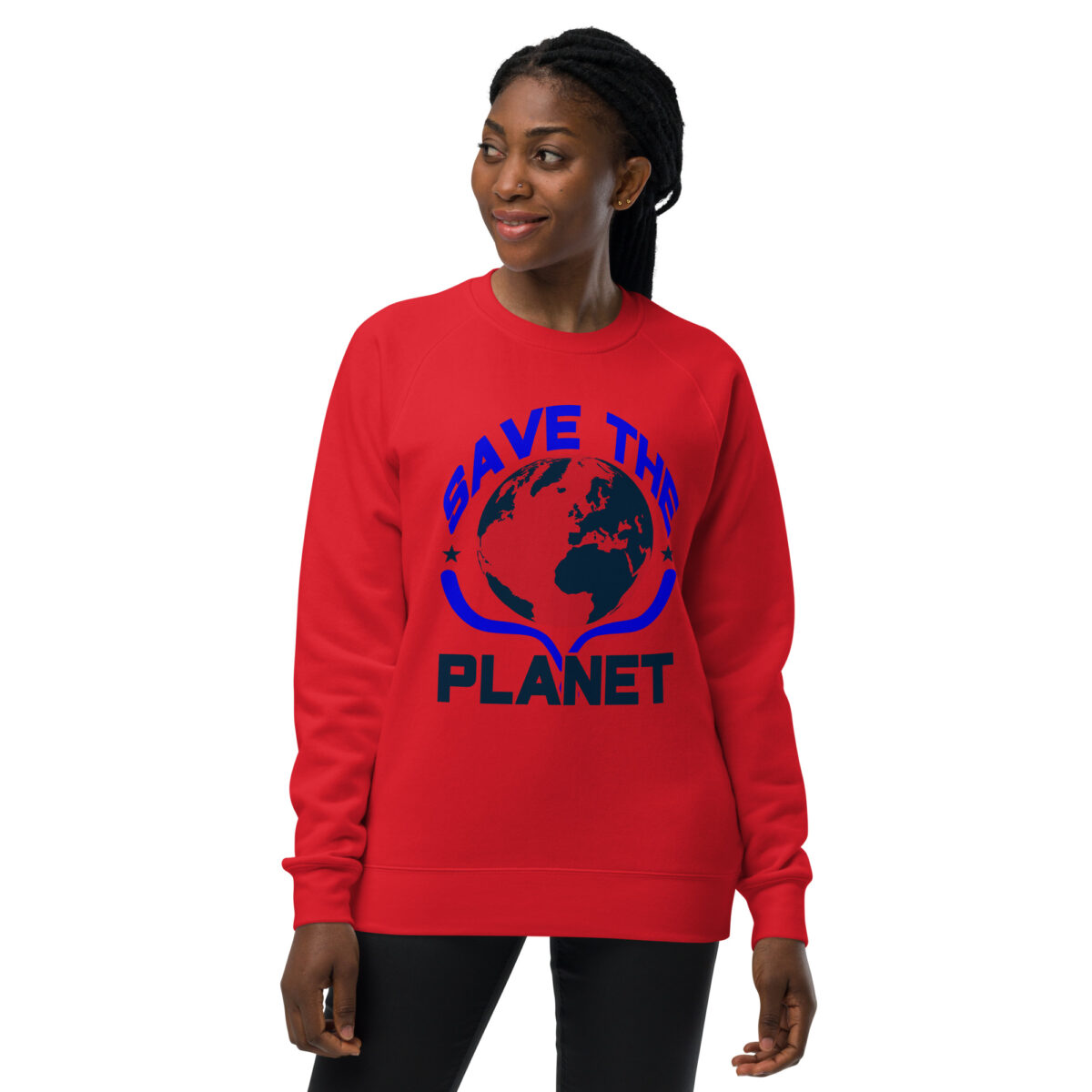 unisex raglan sweatshirt red front 64417ff321ab8