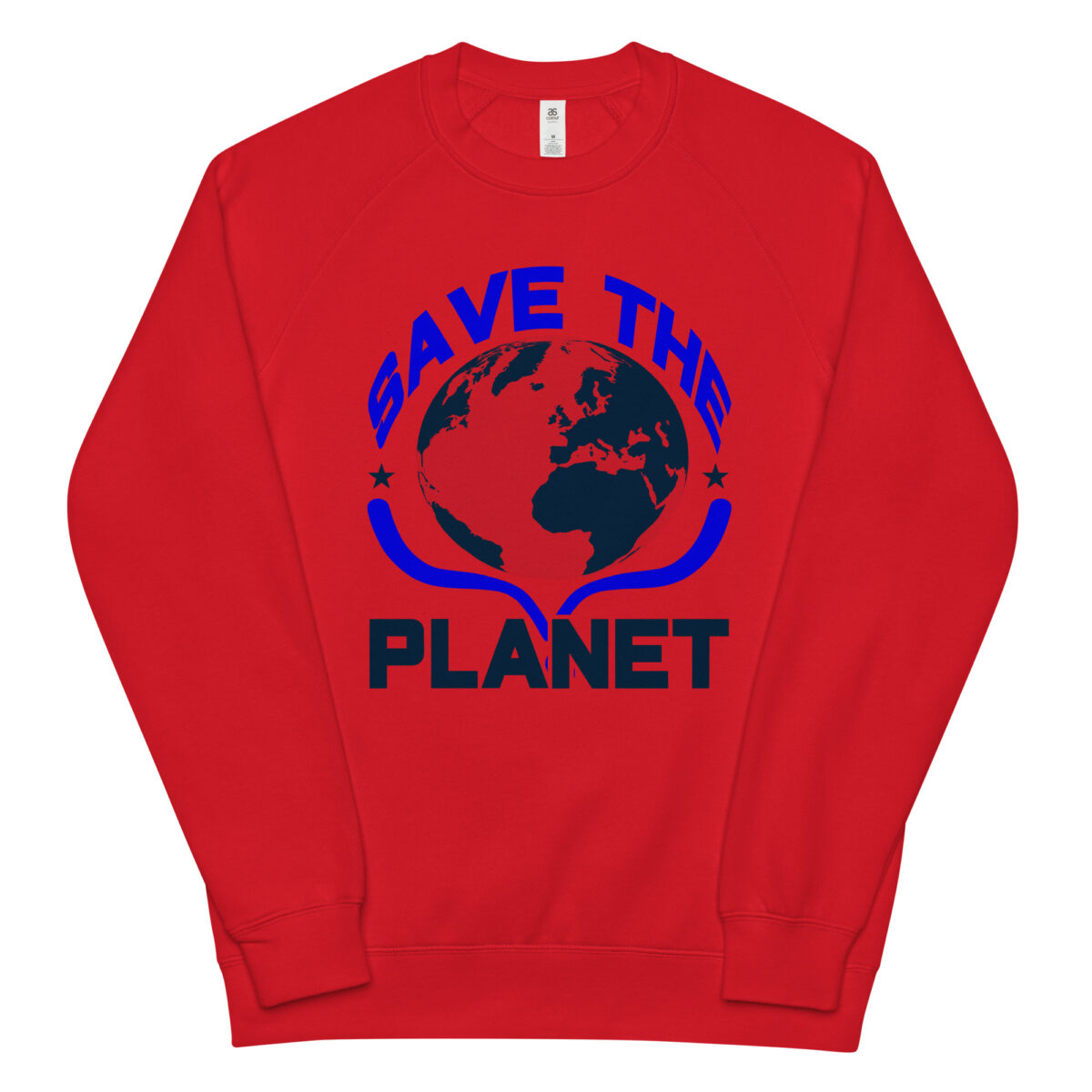 unisex raglan sweatshirt red front 64417ff321b7e