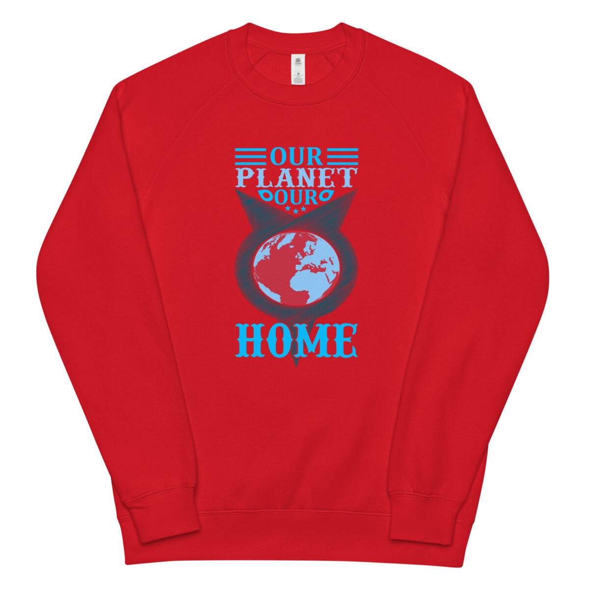 unisex raglan sweatshirt red front 64418175f20de