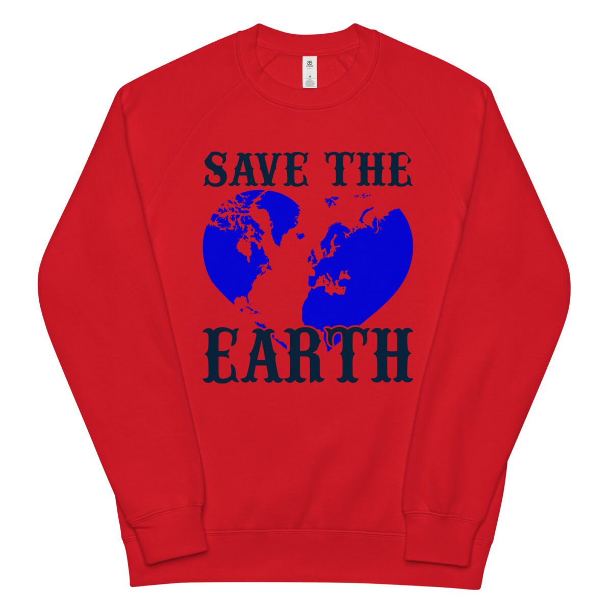 unisex raglan sweatshirt red front 644183b0189e0