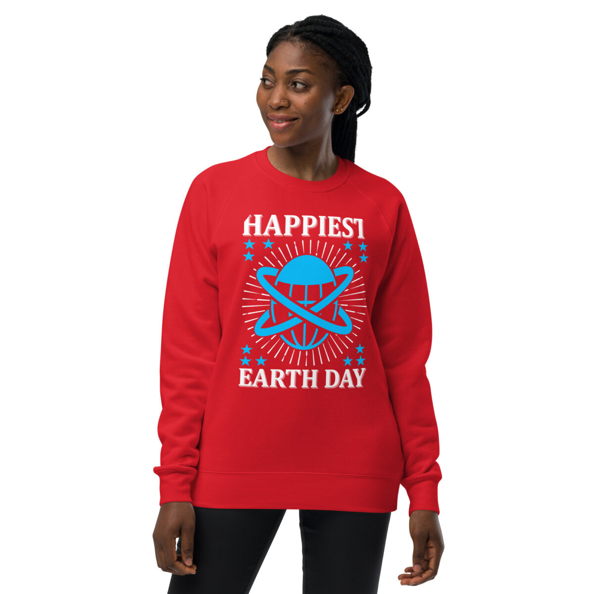 unisex raglan sweatshirt red front 644184447244e