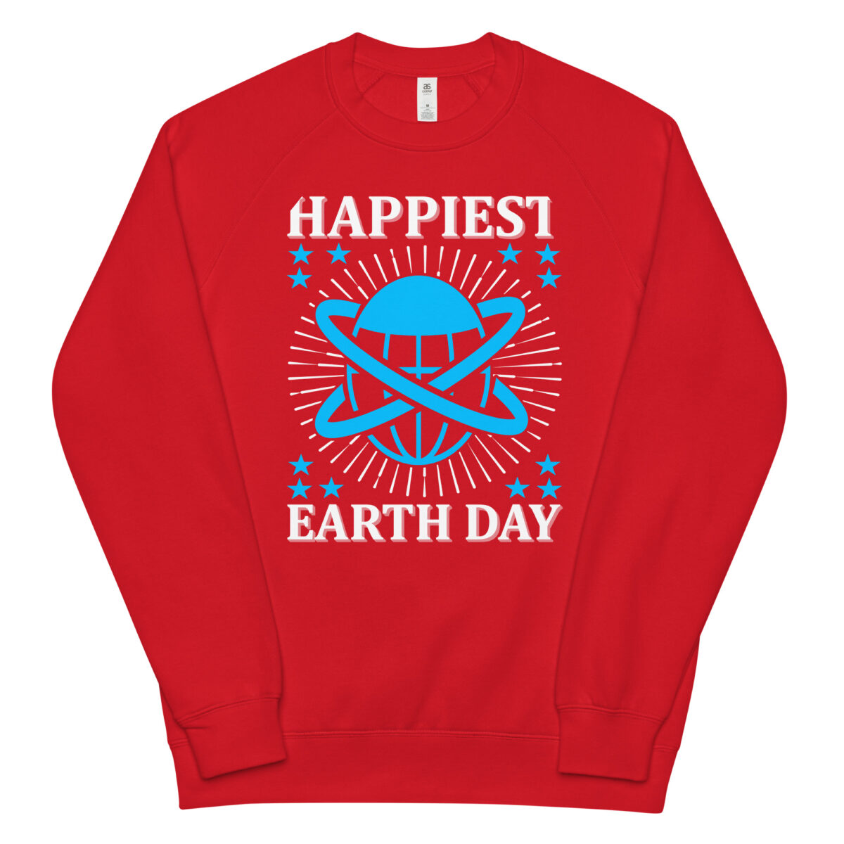 unisex raglan sweatshirt red front 644184447268c