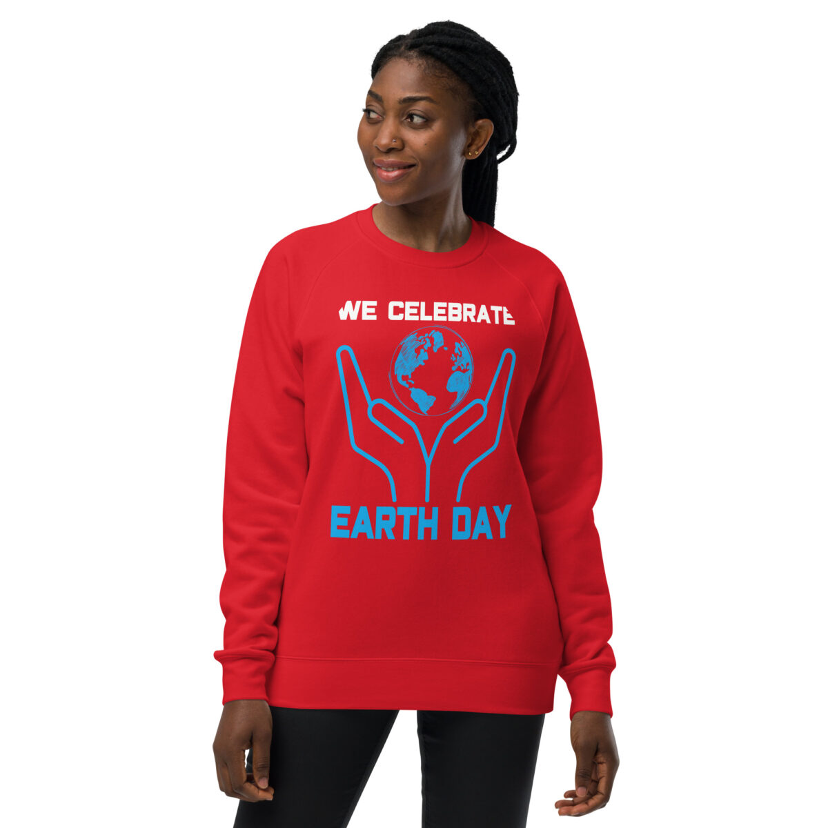 unisex raglan sweatshirt red front 644262df916af