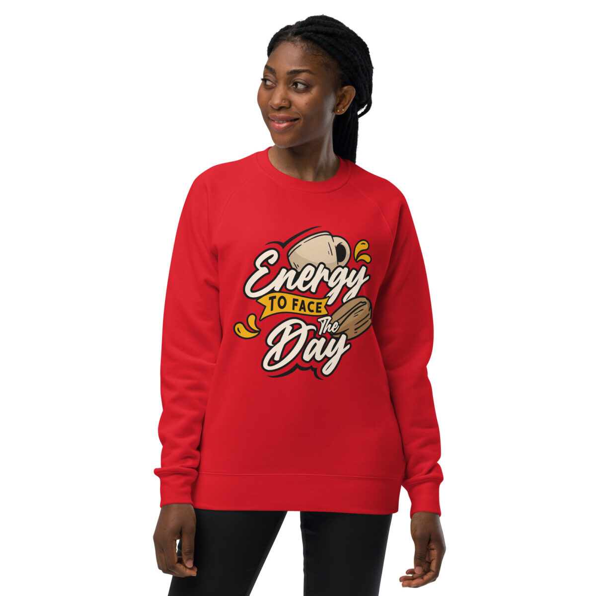 unisex raglan sweatshirt red front 6442b58ad5987