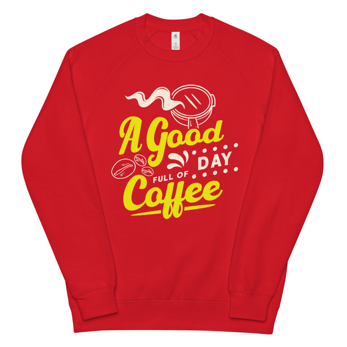 unisex raglan sweatshirt red front 6442c02551b4f