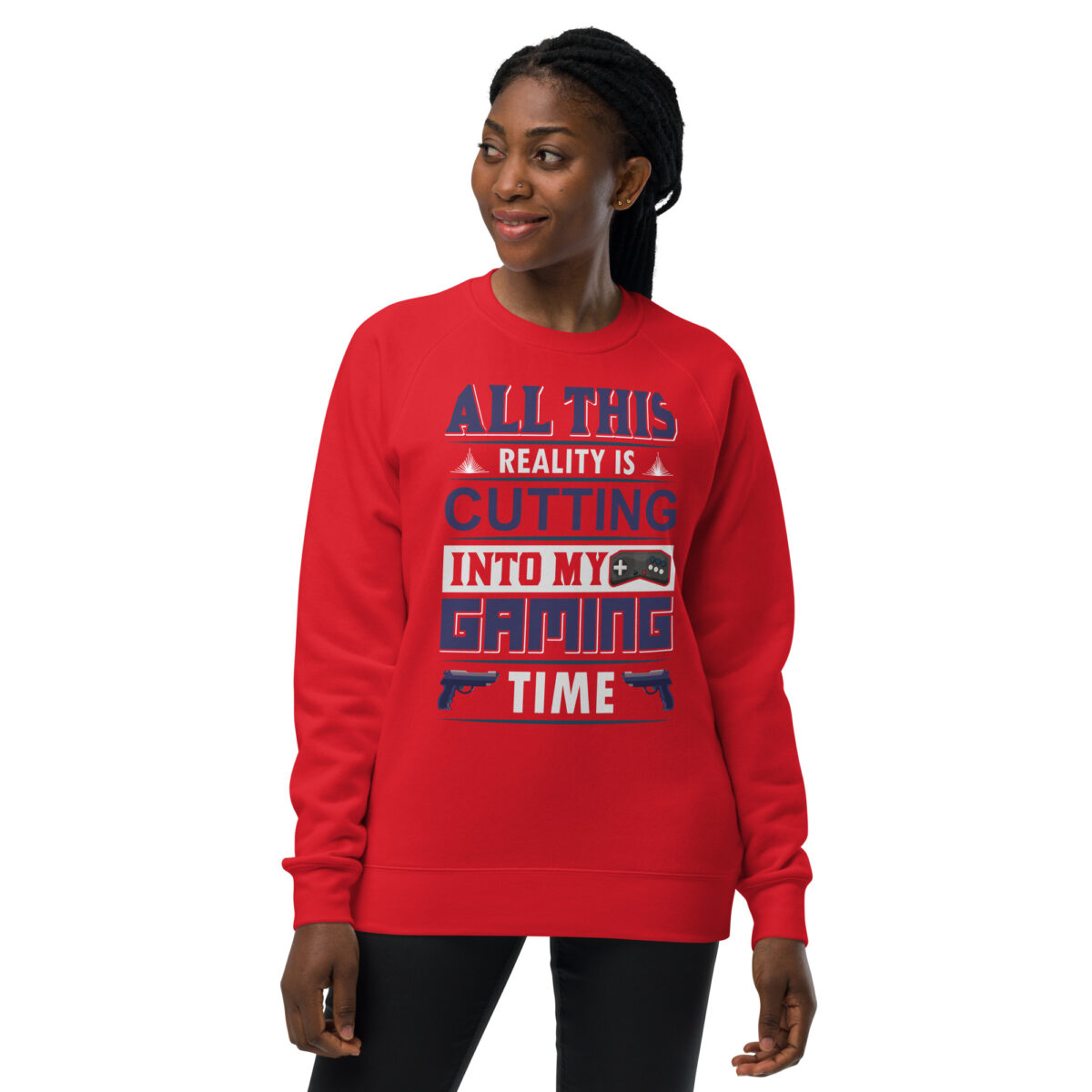 unisex raglan sweatshirt red front 6443c69cd6455