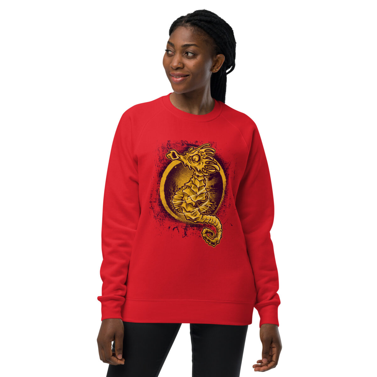 unisex raglan sweatshirt red front 6446598c9a64e