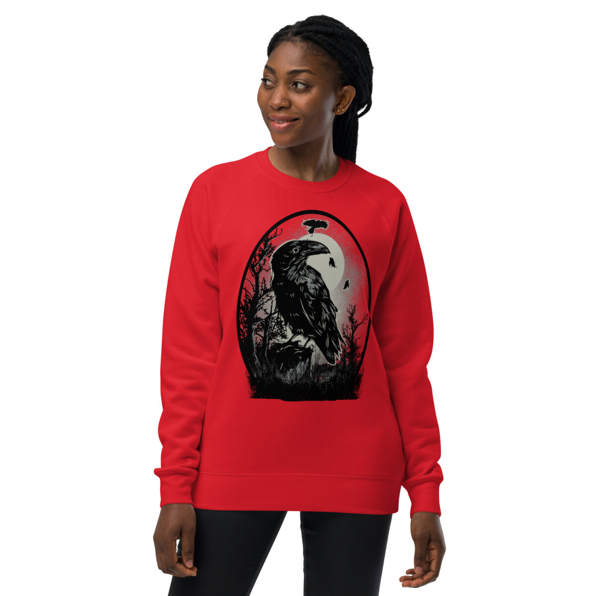 unisex raglan sweatshirt red front 64465a1f3a24d