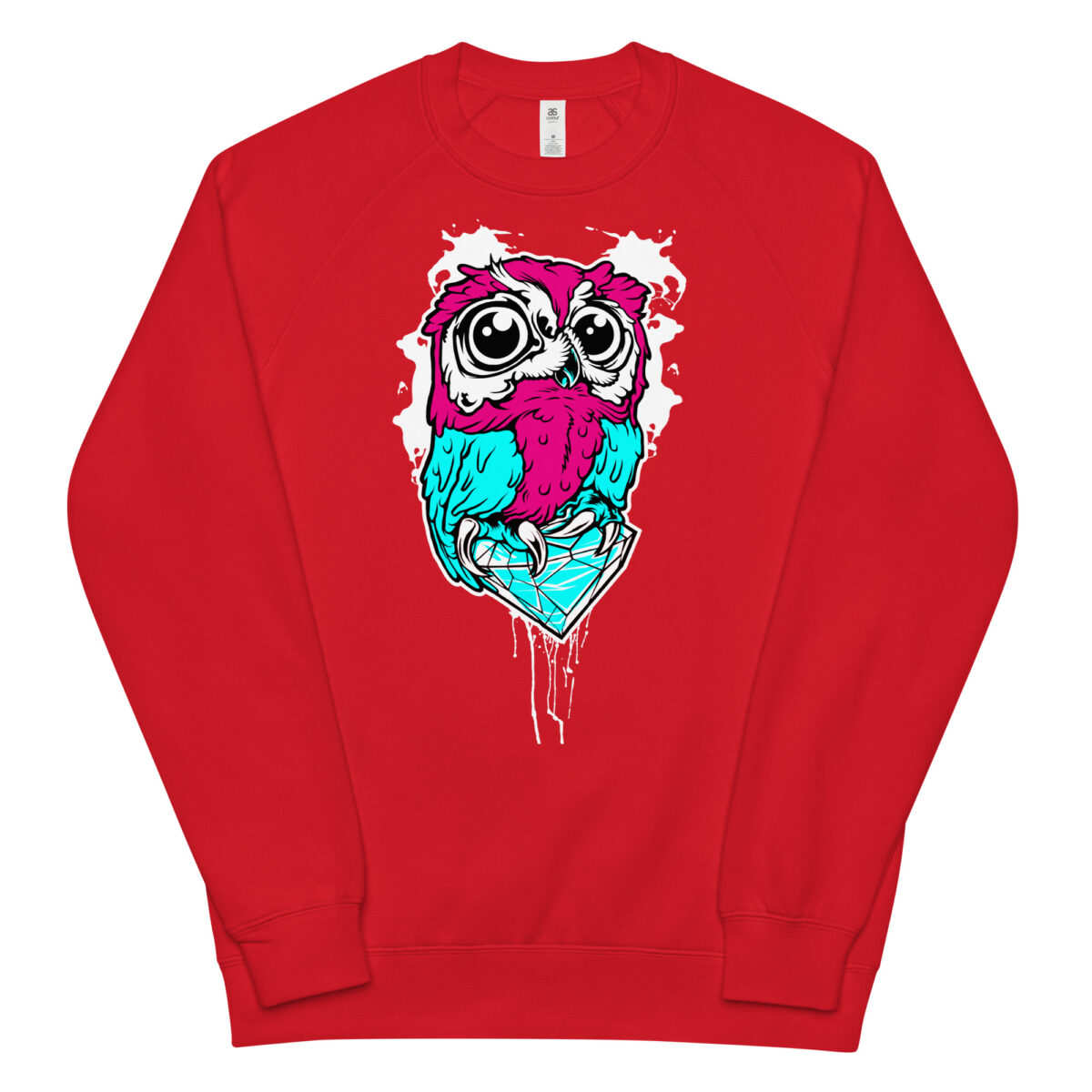 unisex raglan sweatshirt red front 64465df677d6e