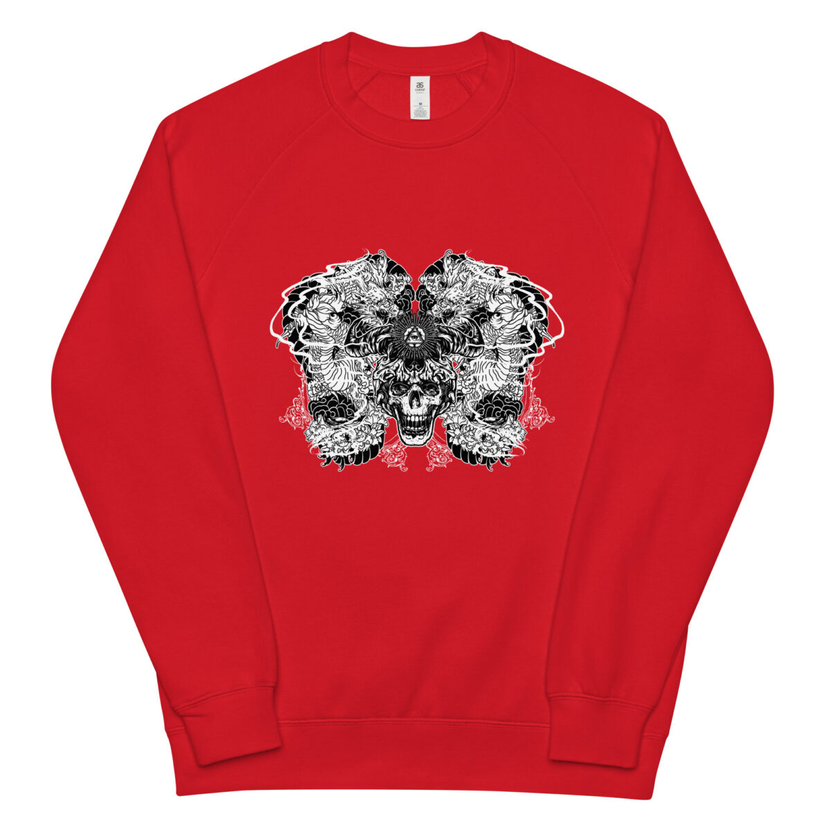 unisex raglan sweatshirt red front 64466f4132dfb