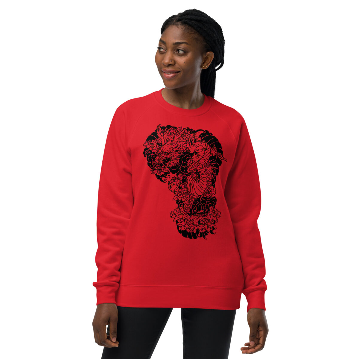 unisex raglan sweatshirt red front 64467005b15b4