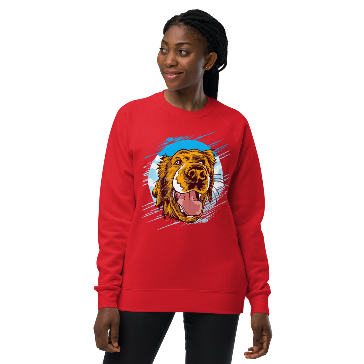 unisex raglan sweatshirt red front 644672756b657