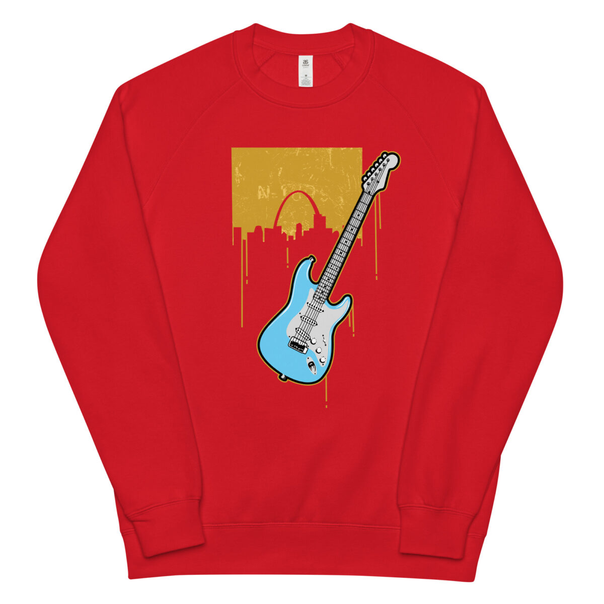 unisex raglan sweatshirt red front 6446762027448