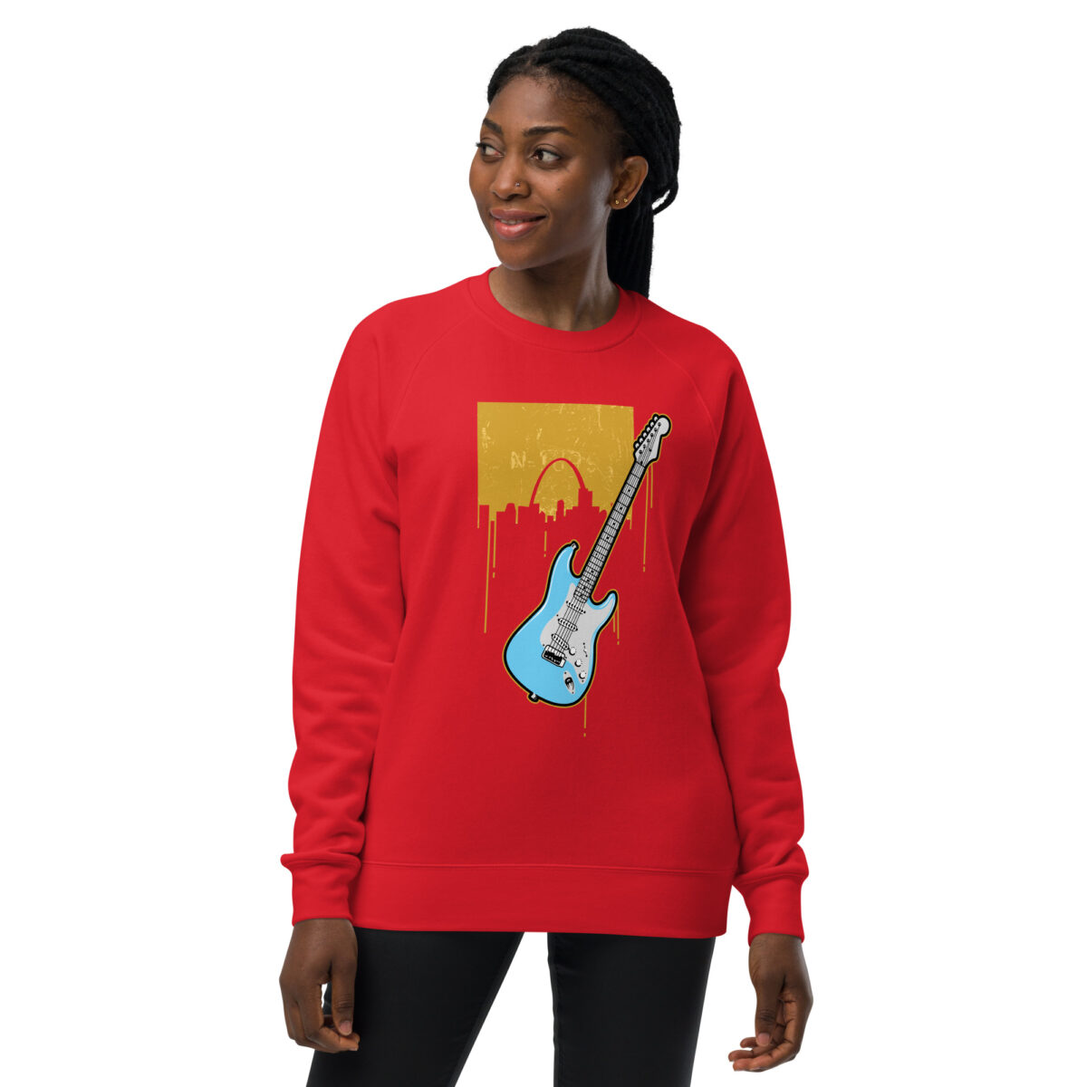 unisex raglan sweatshirt red front 64467620284dd