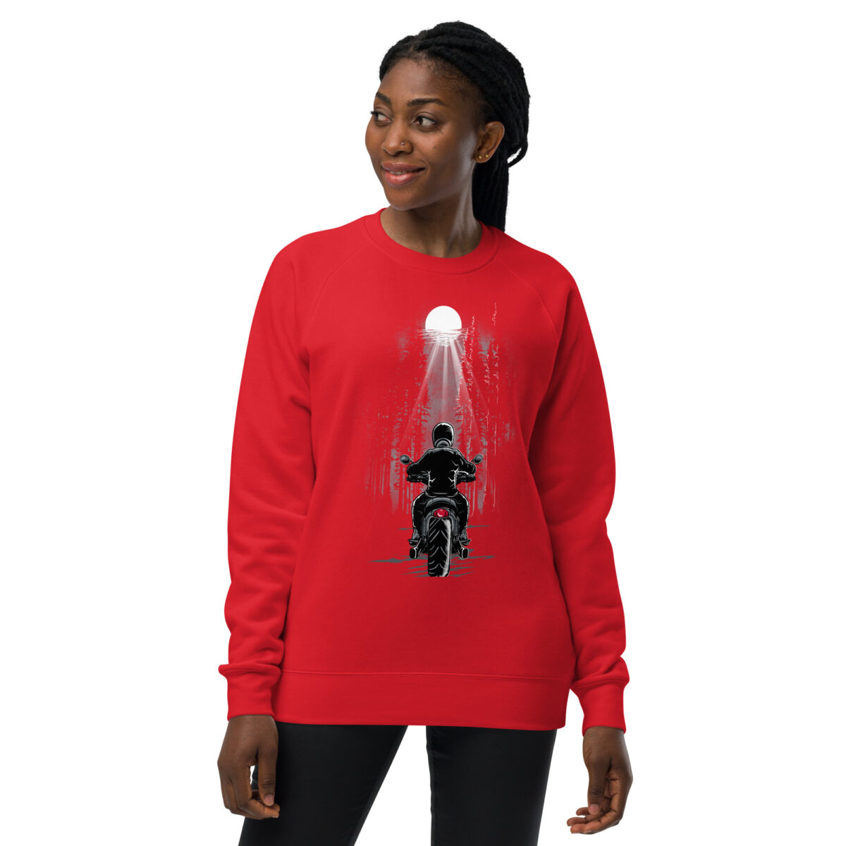 unisex raglan sweatshirt red front 644679e748d4d