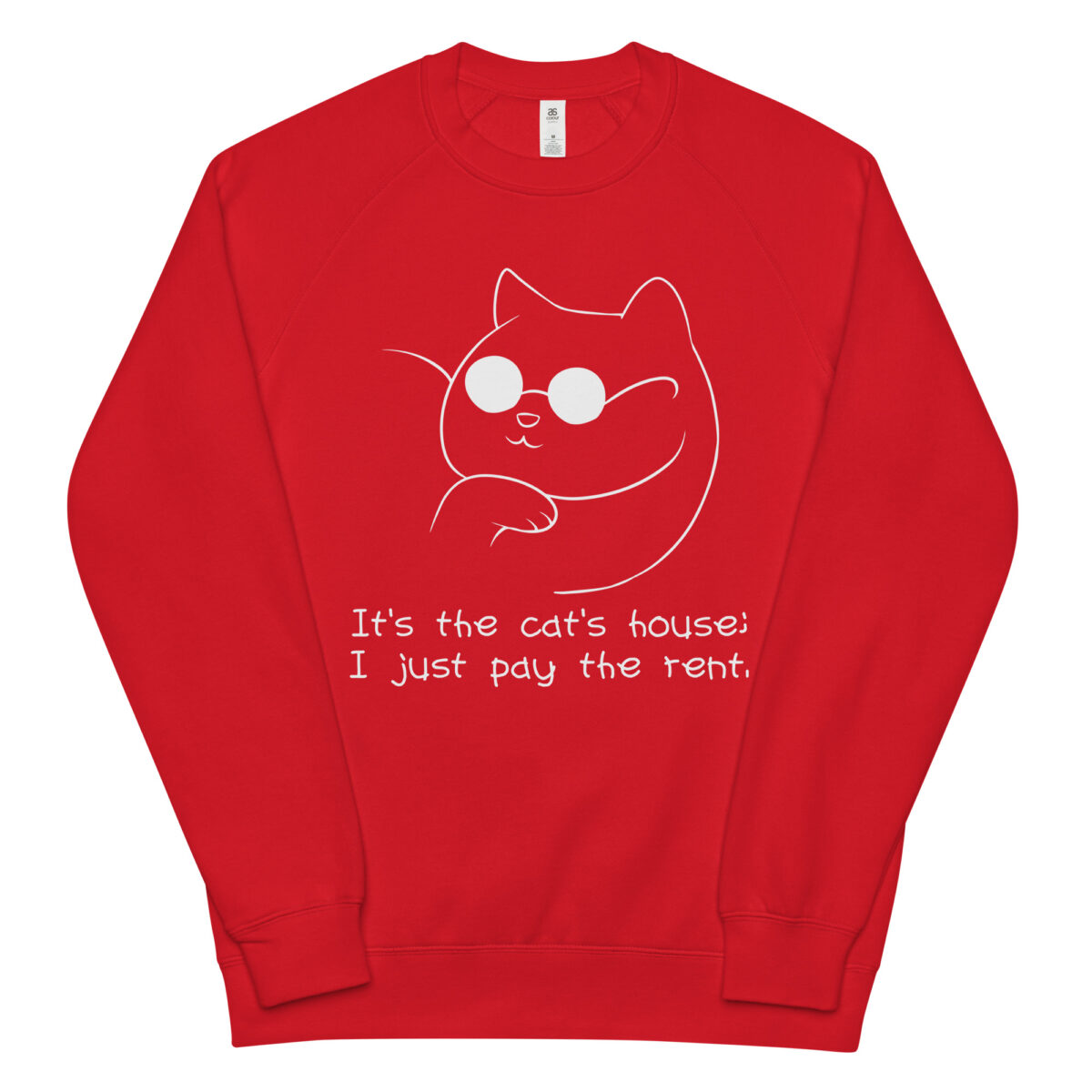 unisex raglan sweatshirt red front 6447b588f23ed