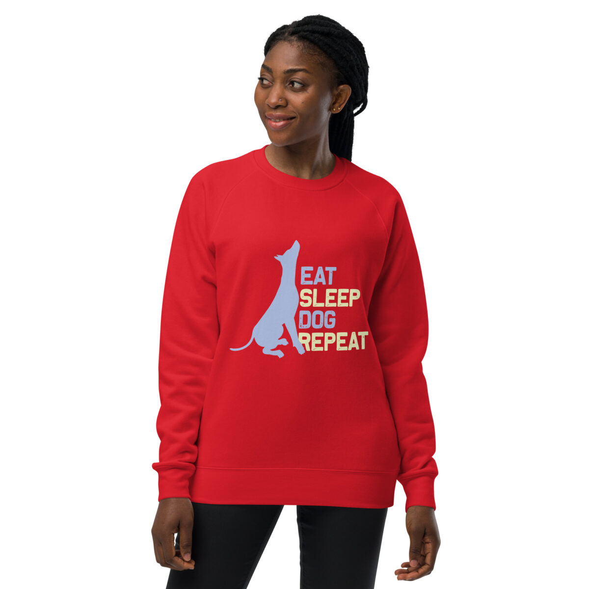 unisex raglan sweatshirt red front 6447bf390669e