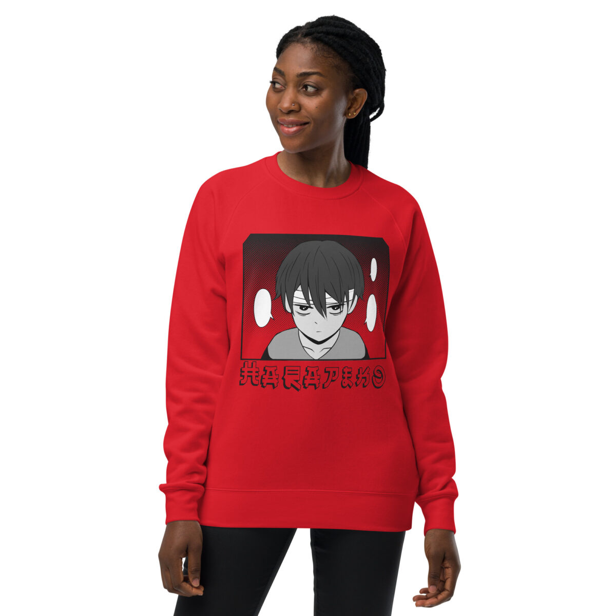 unisex raglan sweatshirt red front 6447f774e5bfe