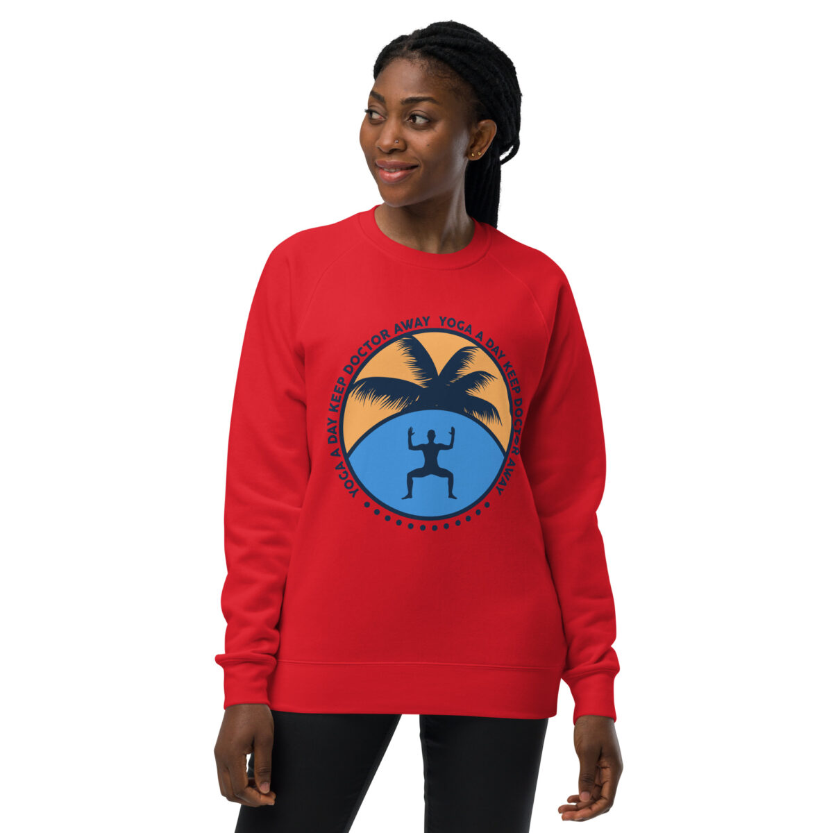 unisex raglan sweatshirt red front 644801981f55b