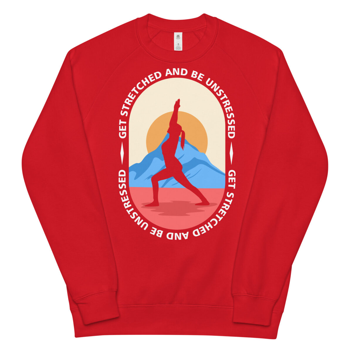 unisex raglan sweatshirt red front 64480a71999a5