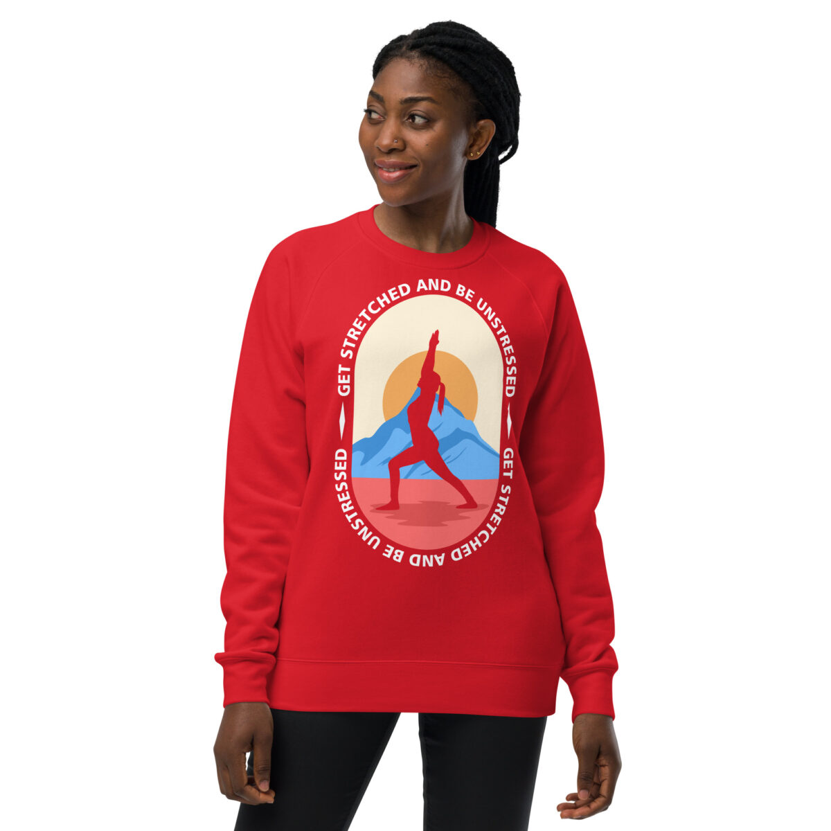 unisex raglan sweatshirt red front 64480a719ac50