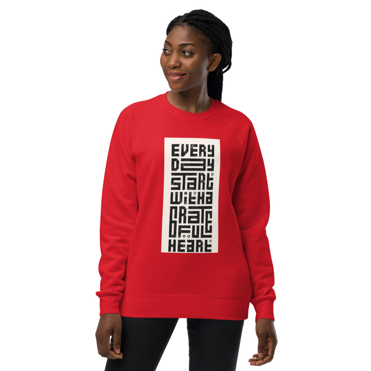 unisex raglan sweatshirt red front 64492c72055d5