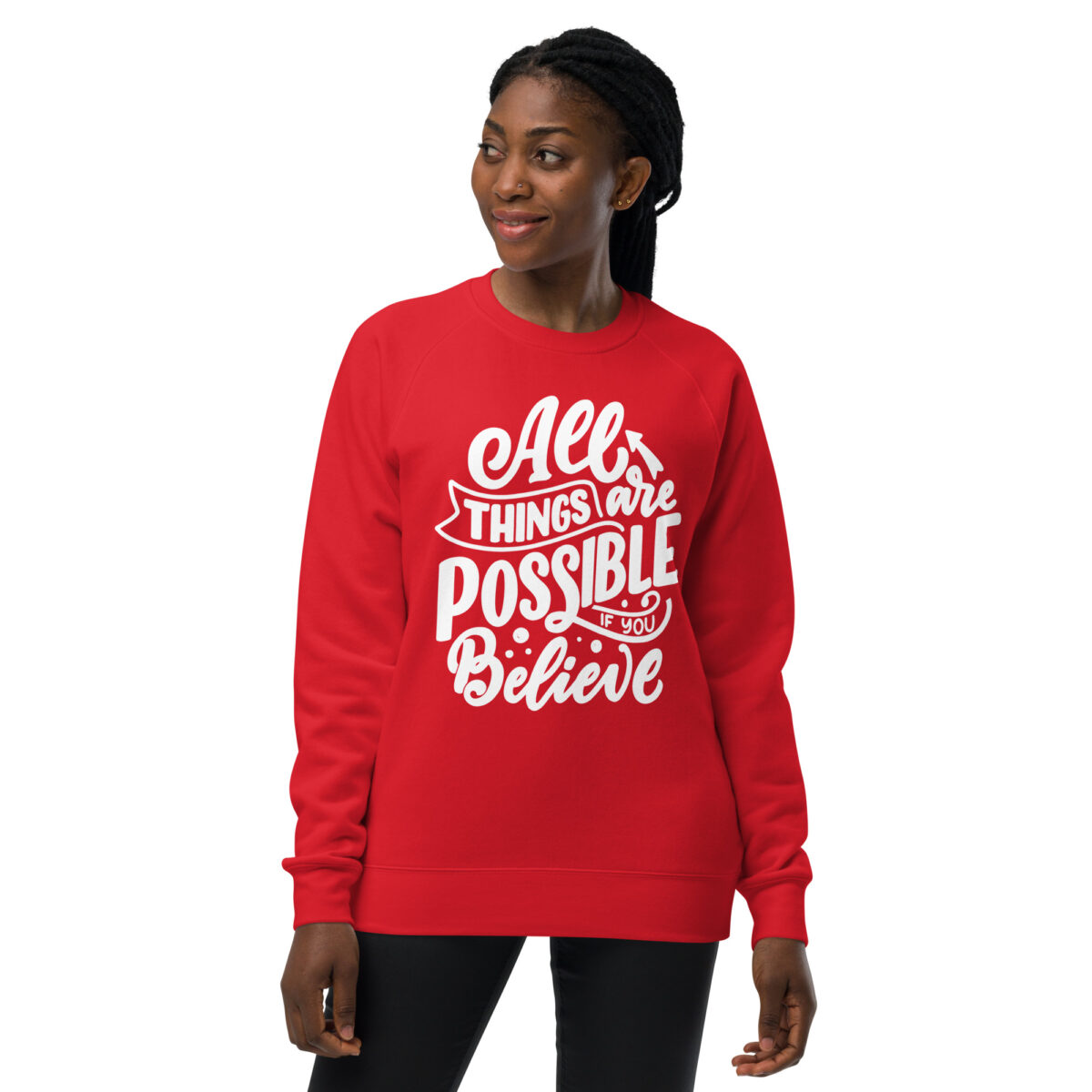 unisex raglan sweatshirt red front 644937153430e