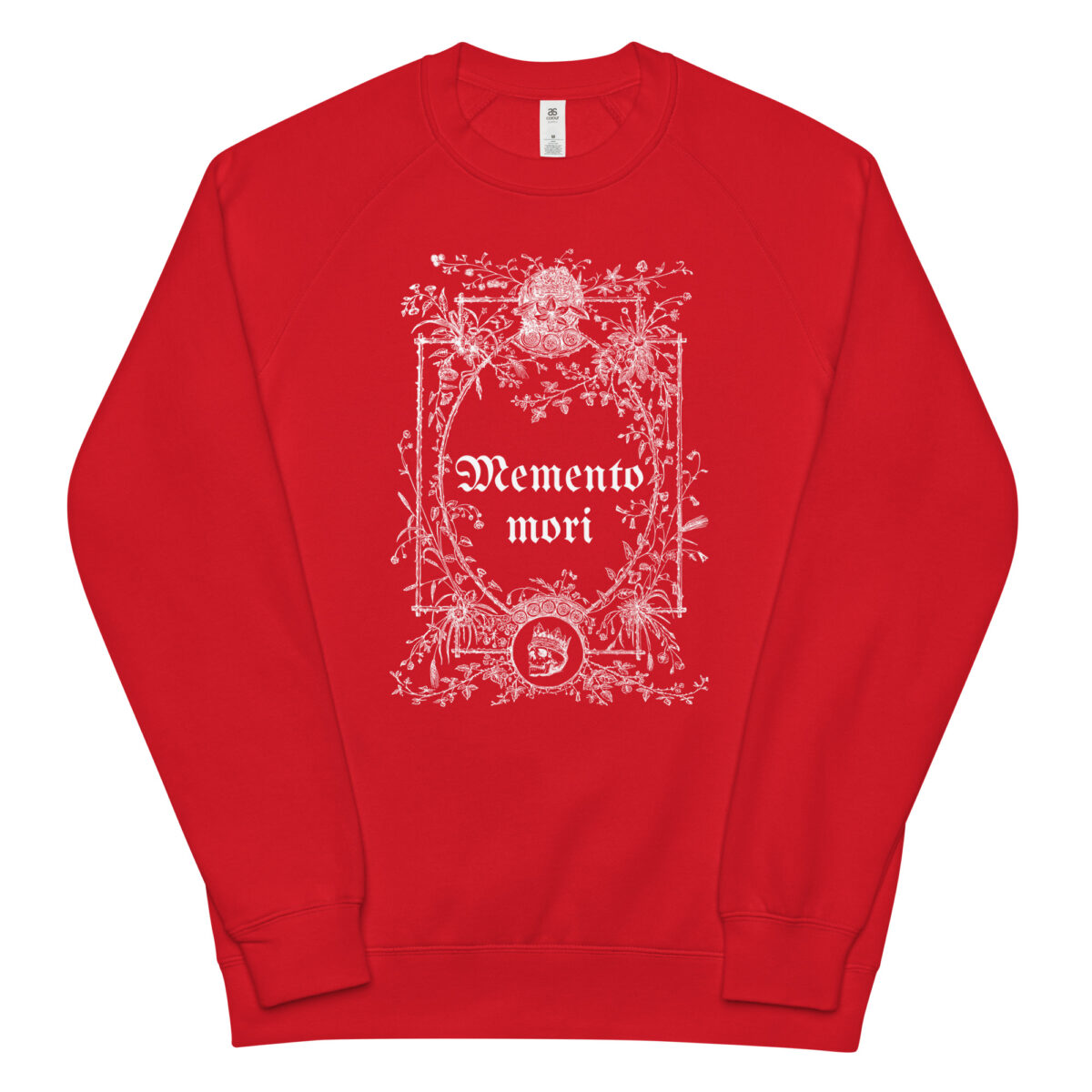 unisex raglan sweatshirt red front 64493b41c807c