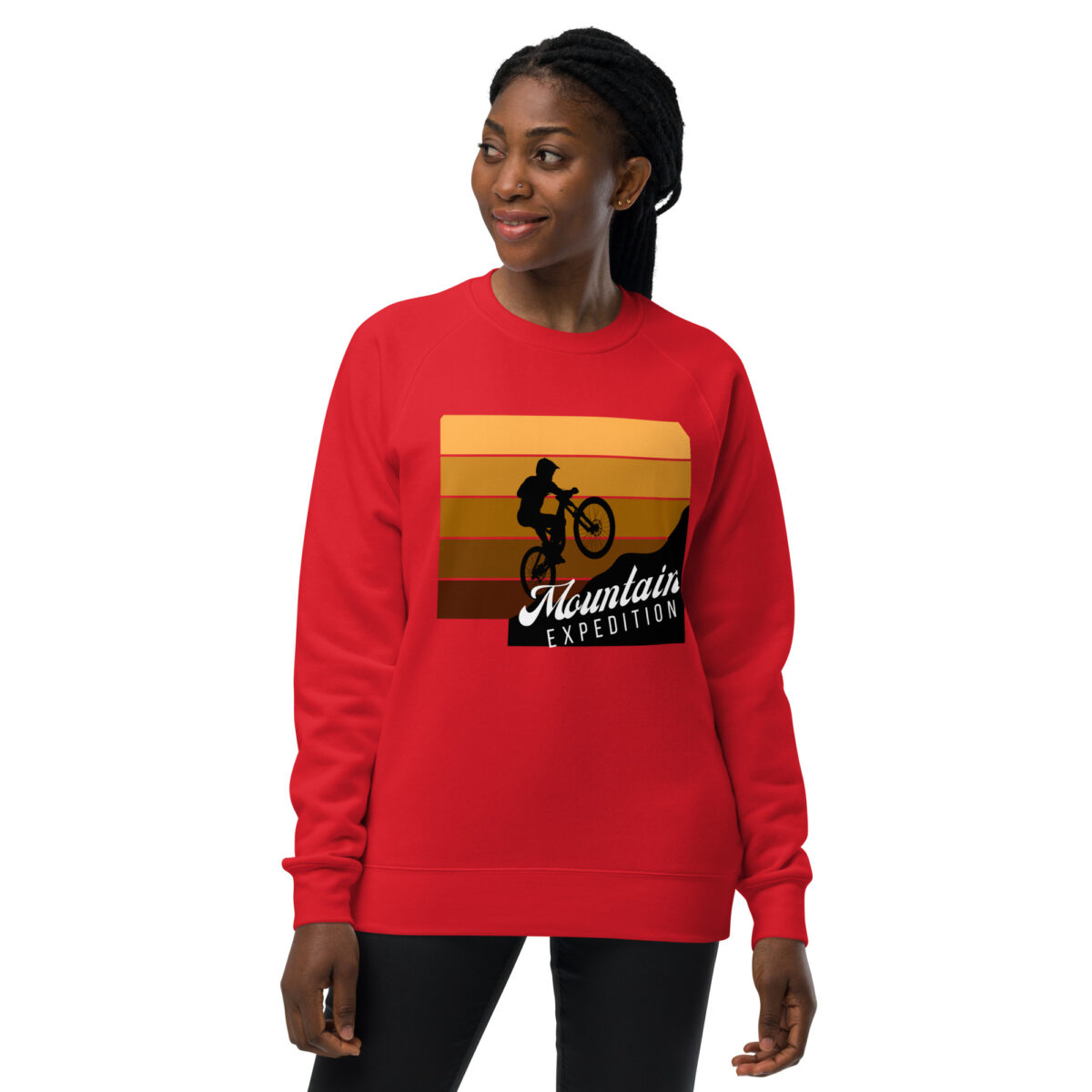 unisex raglan sweatshirt red front 64493fa419da1