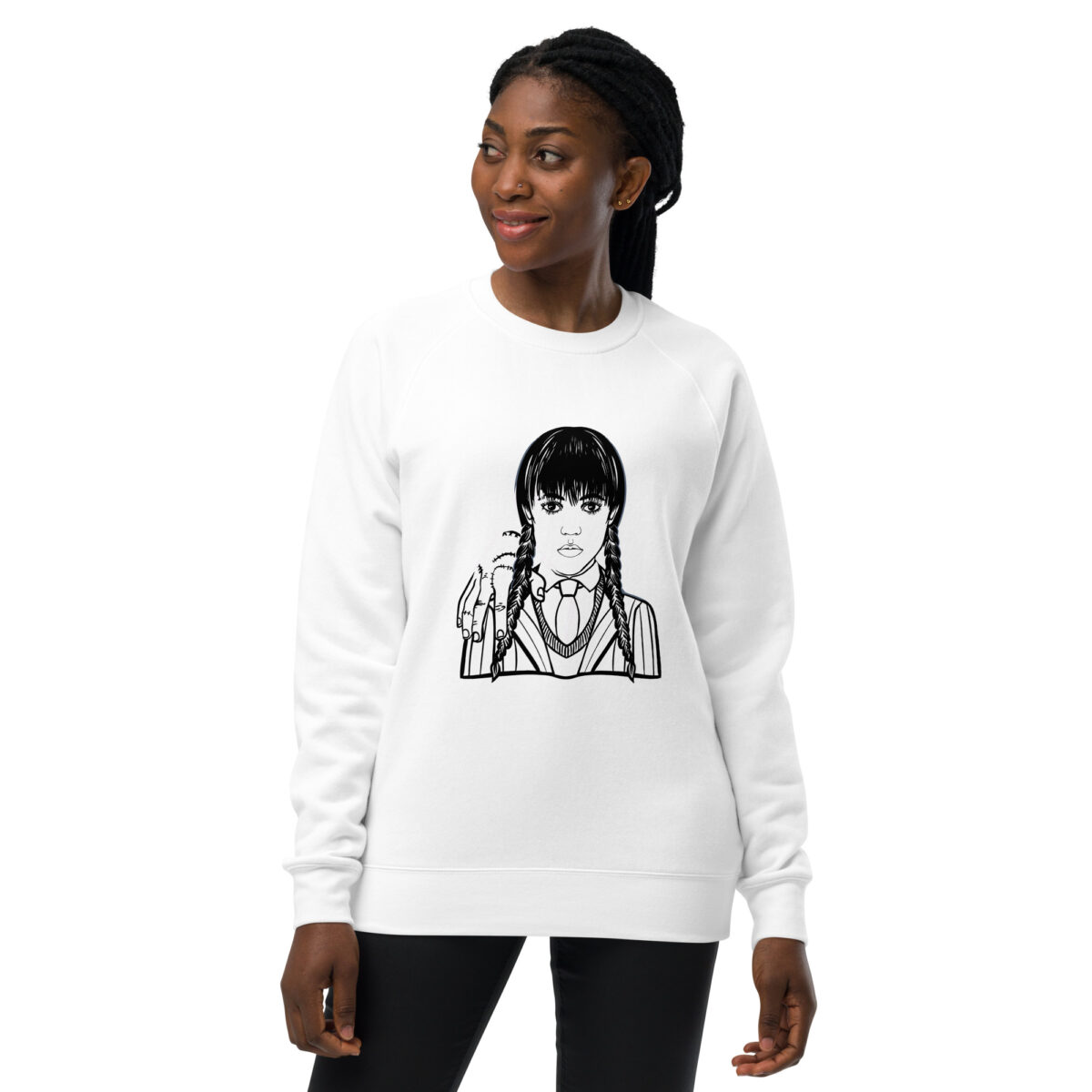 unisex raglan sweatshirt white front 643d1baf8b872