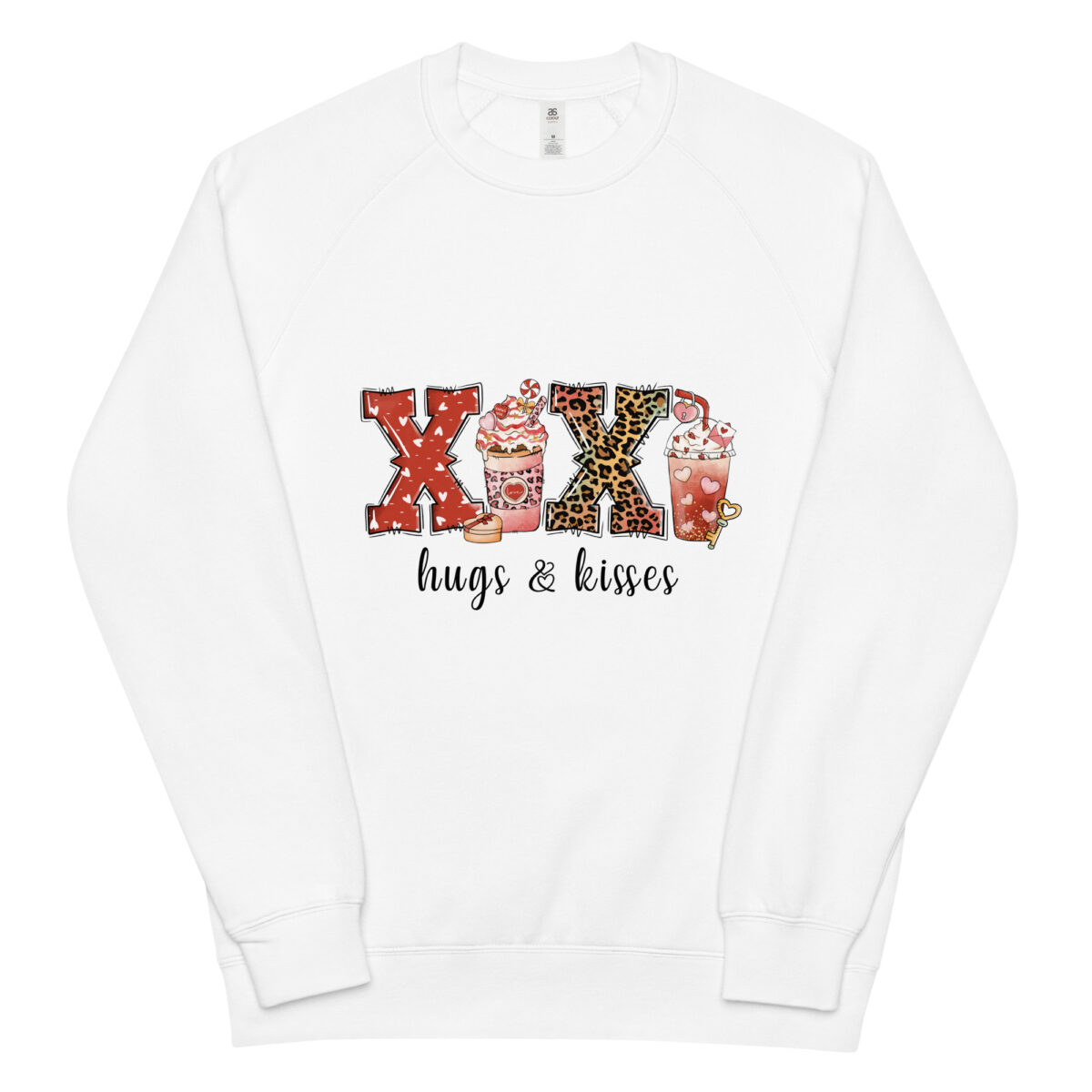 unisex raglan sweatshirt white front 643d238288374