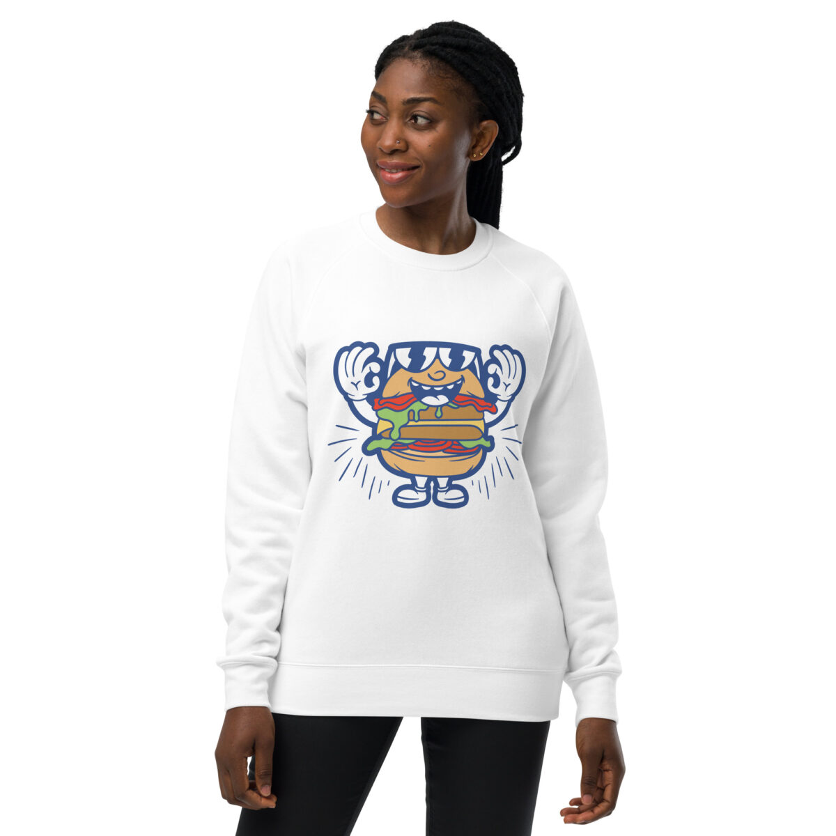 unisex raglan sweatshirt white front 643d427e456c3