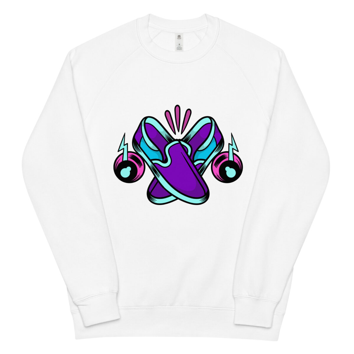 unisex raglan sweatshirt white front 643e6c21e2954