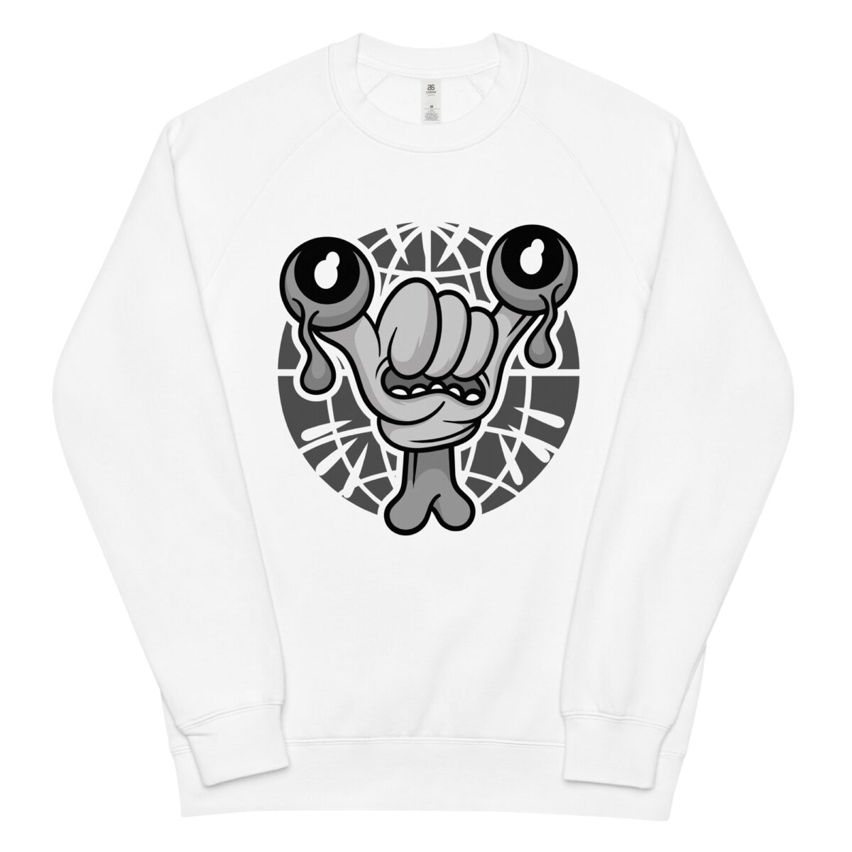 unisex raglan sweatshirt white front 643e6da52c3c2