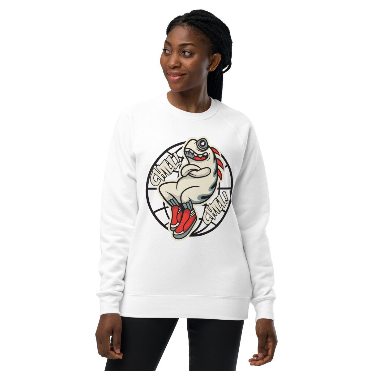 unisex raglan sweatshirt white front 643e70a85907c