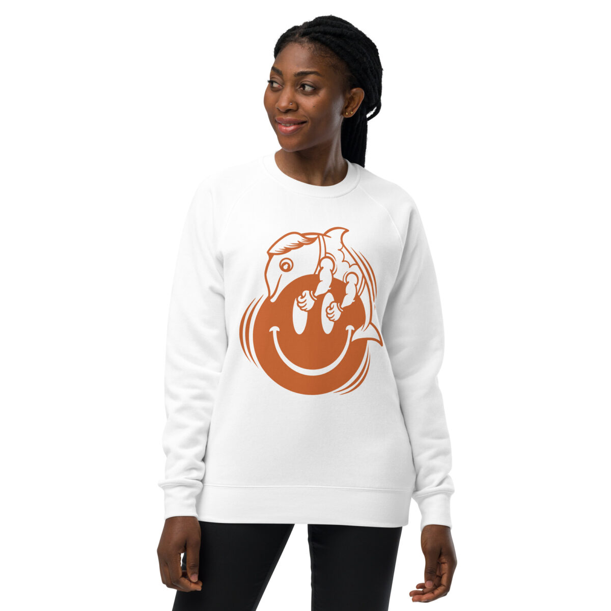 unisex raglan sweatshirt white front 643e7505b5b80