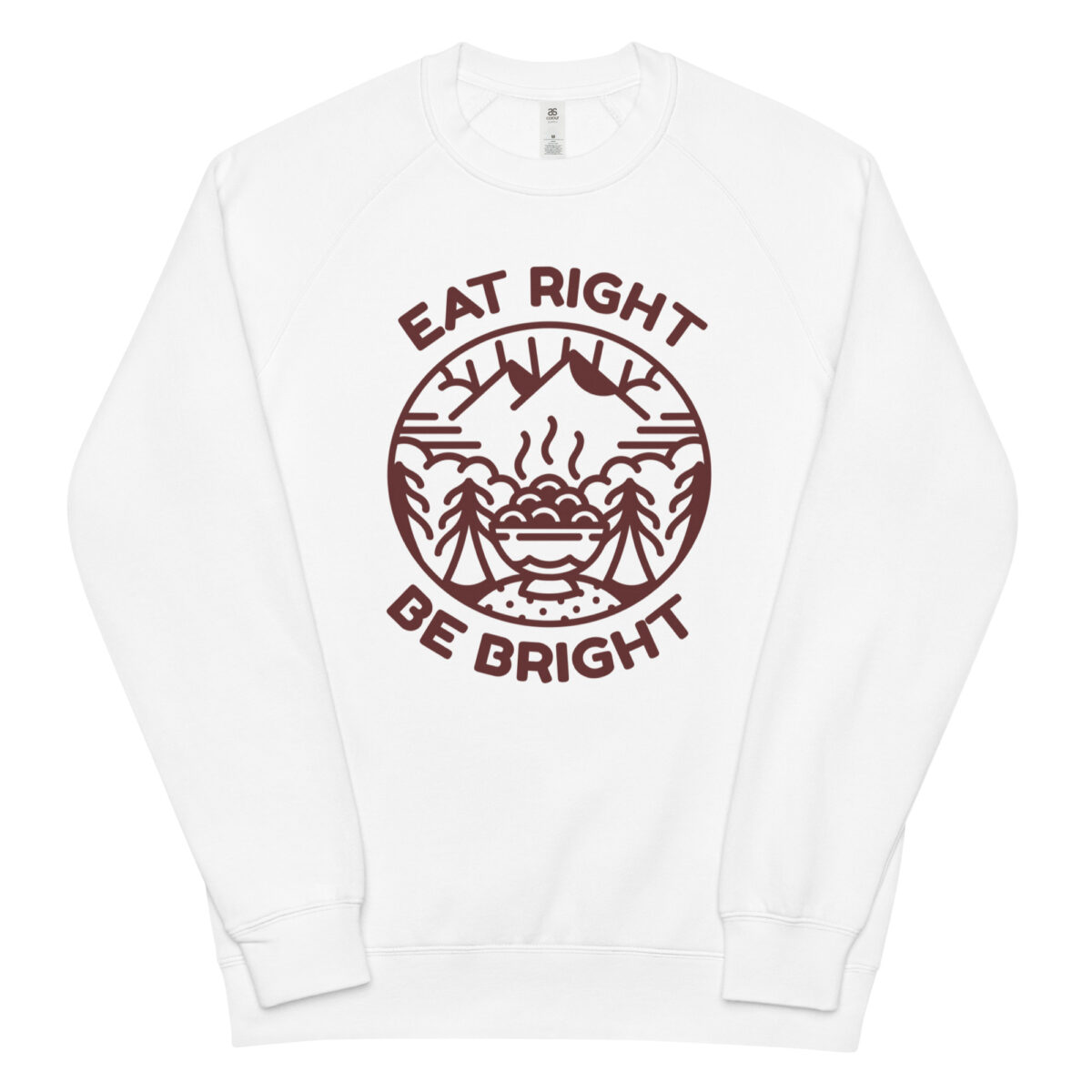 unisex raglan sweatshirt white front 643fb5d373532