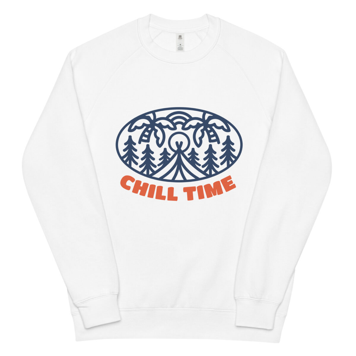 unisex raglan sweatshirt white front 643fb8d5e5c7d