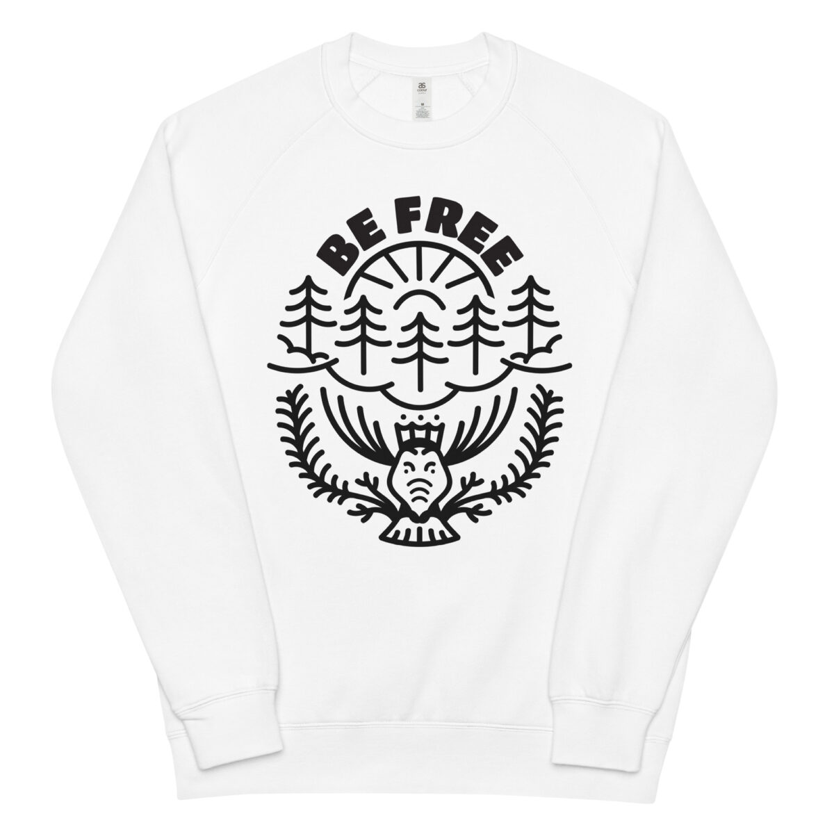 unisex raglan sweatshirt white front 643fb9ec764d0