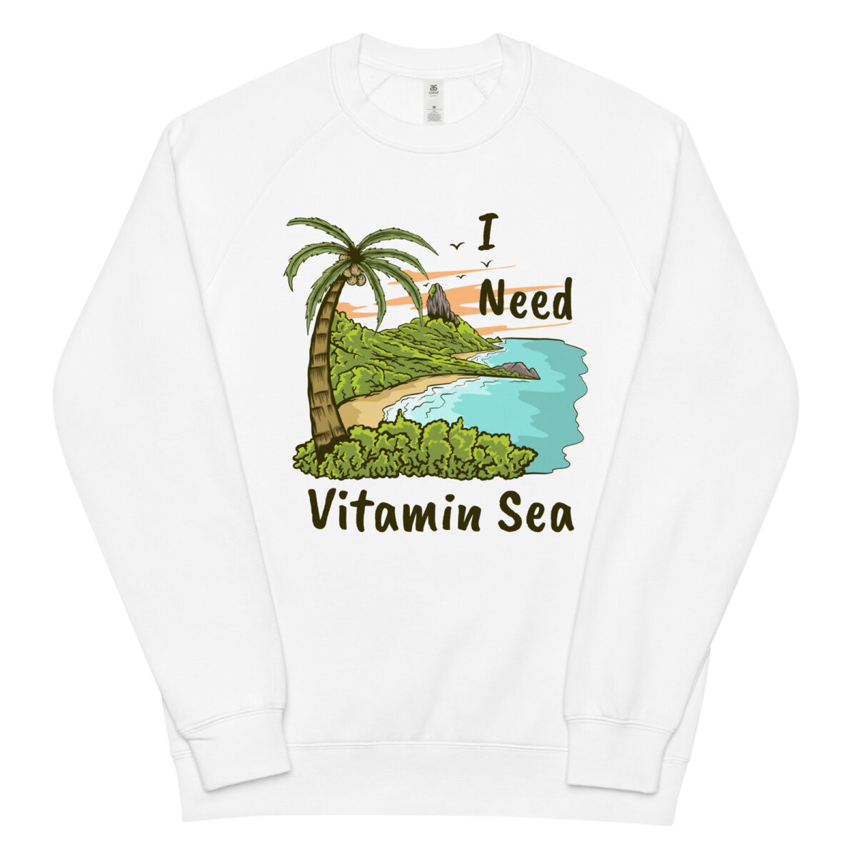 unisex raglan sweatshirt white front 643fbed82d44b