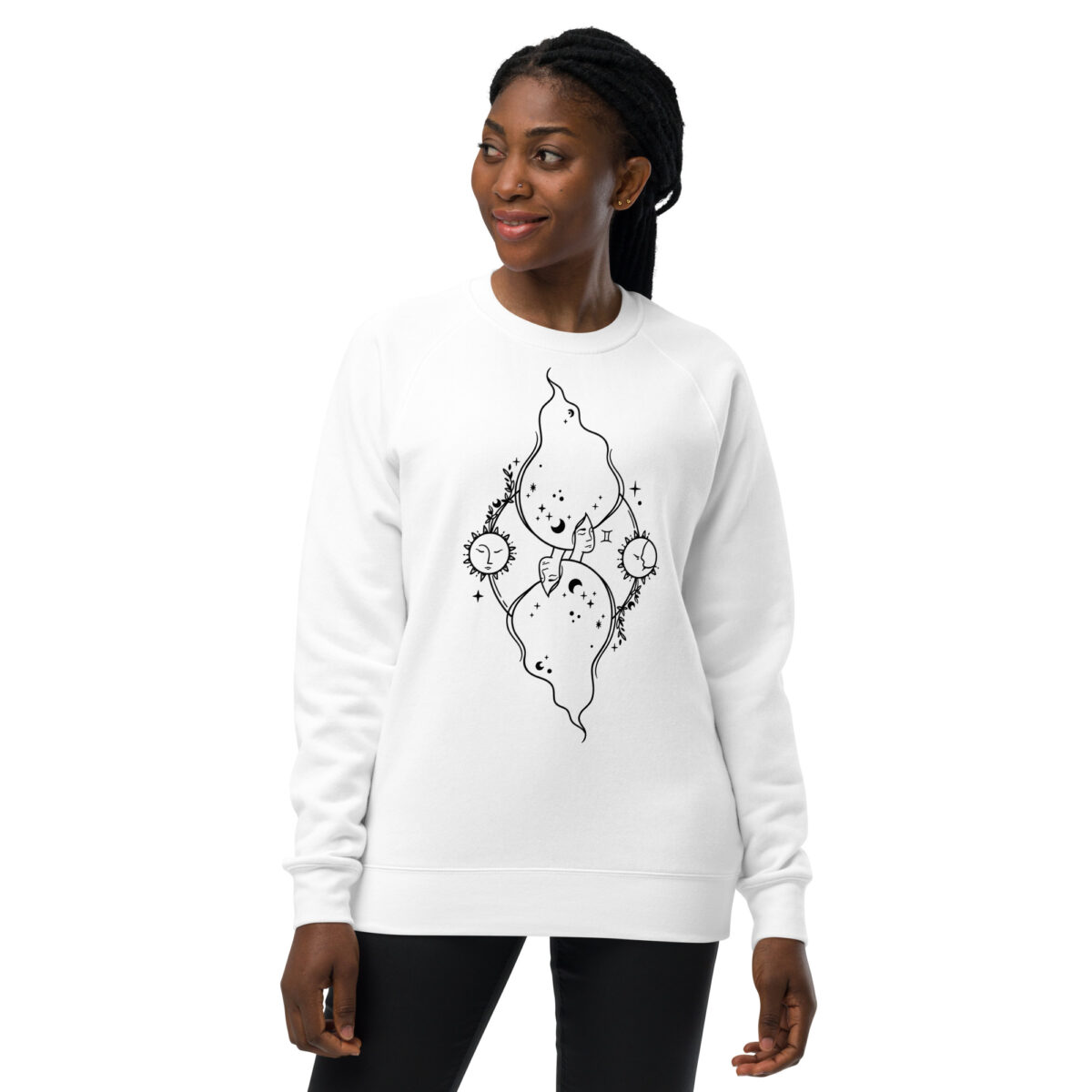 unisex raglan sweatshirt white front 643ff956c5197