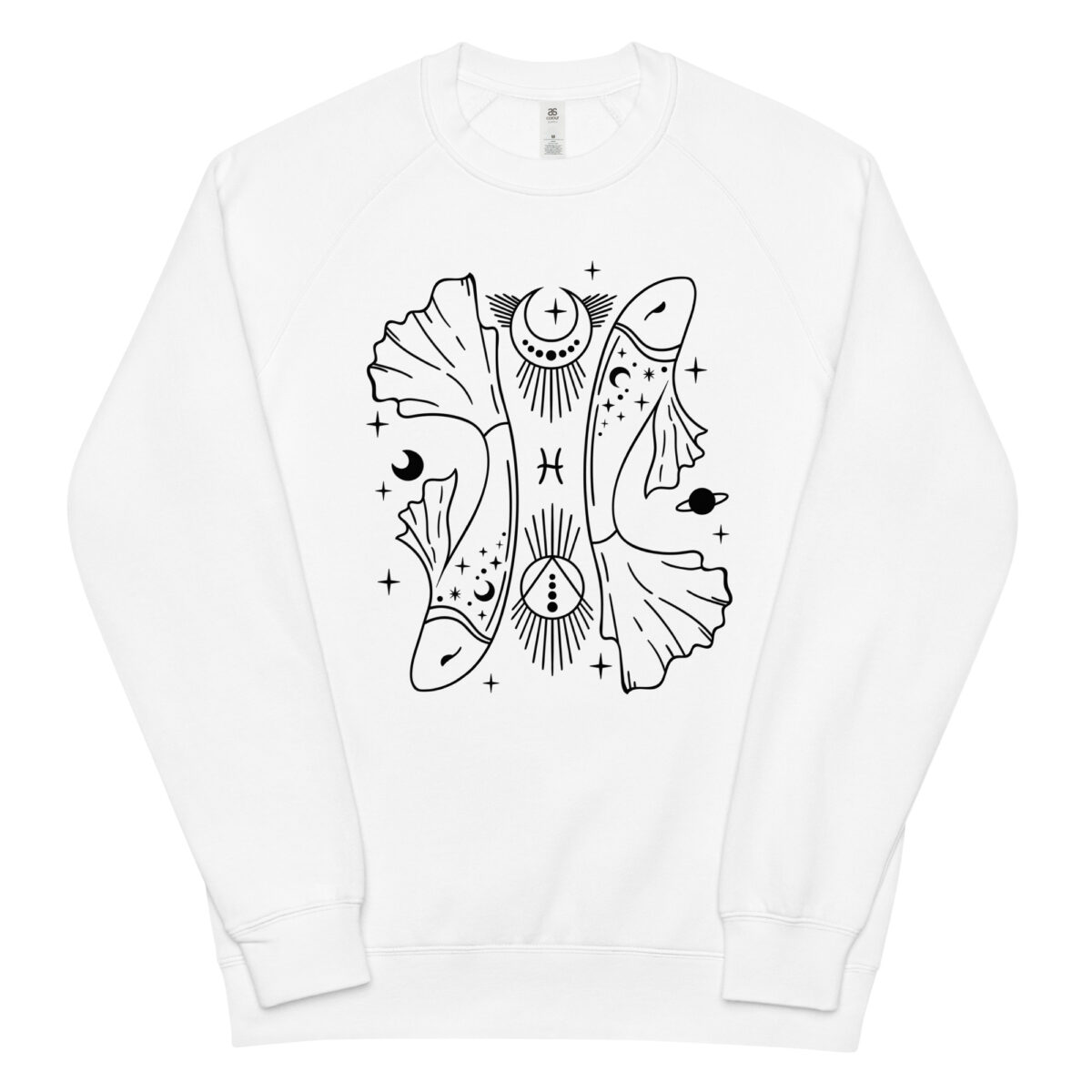 unisex raglan sweatshirt white front 643ff9c046d32