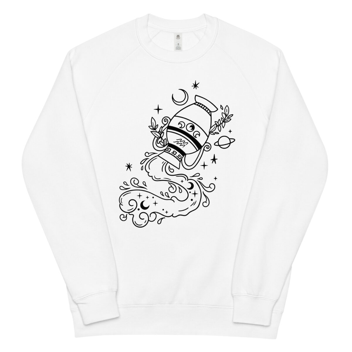 unisex raglan sweatshirt white front 643ffb208233f